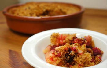 Apple and berry compote