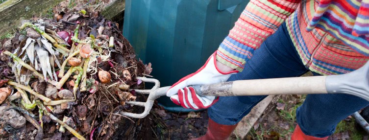 Digging over compost