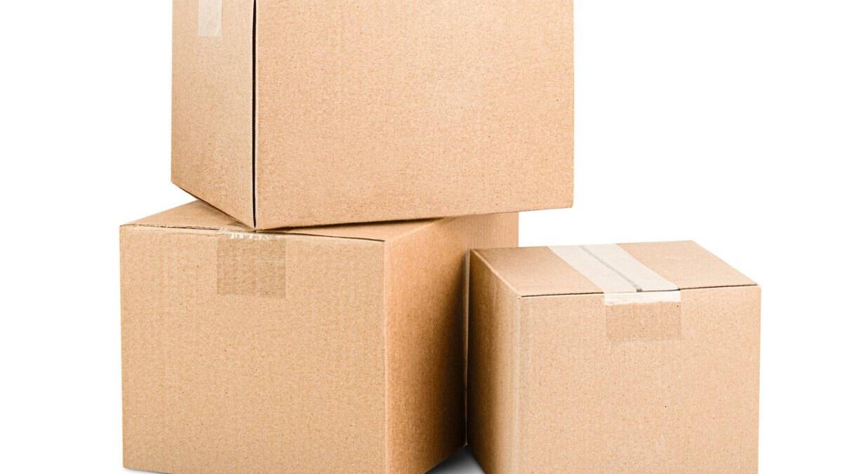 Flattened cardboard boxes